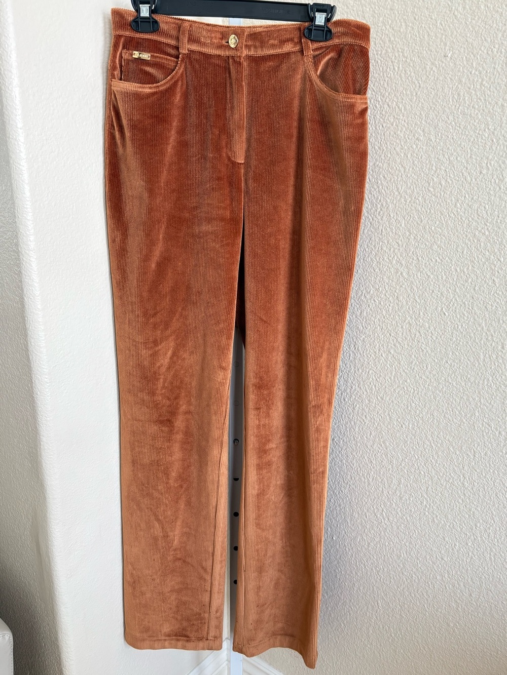 St. John Sport by Marie Gray Straight Leg Corduroy Pants in Rust - Size 6